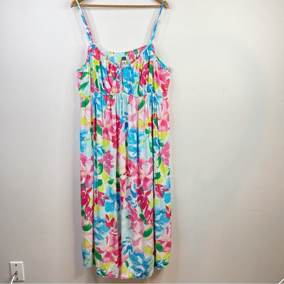 Old Navy Fit and Flare Tropical Floral Flowy Sleeveless Maternity Midi Dress XXL - Picture 5 of 15